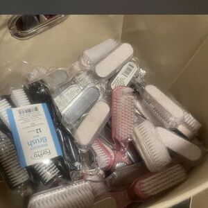 Multipack Foot & Nail Scrub Brushes in White, Pink and Black